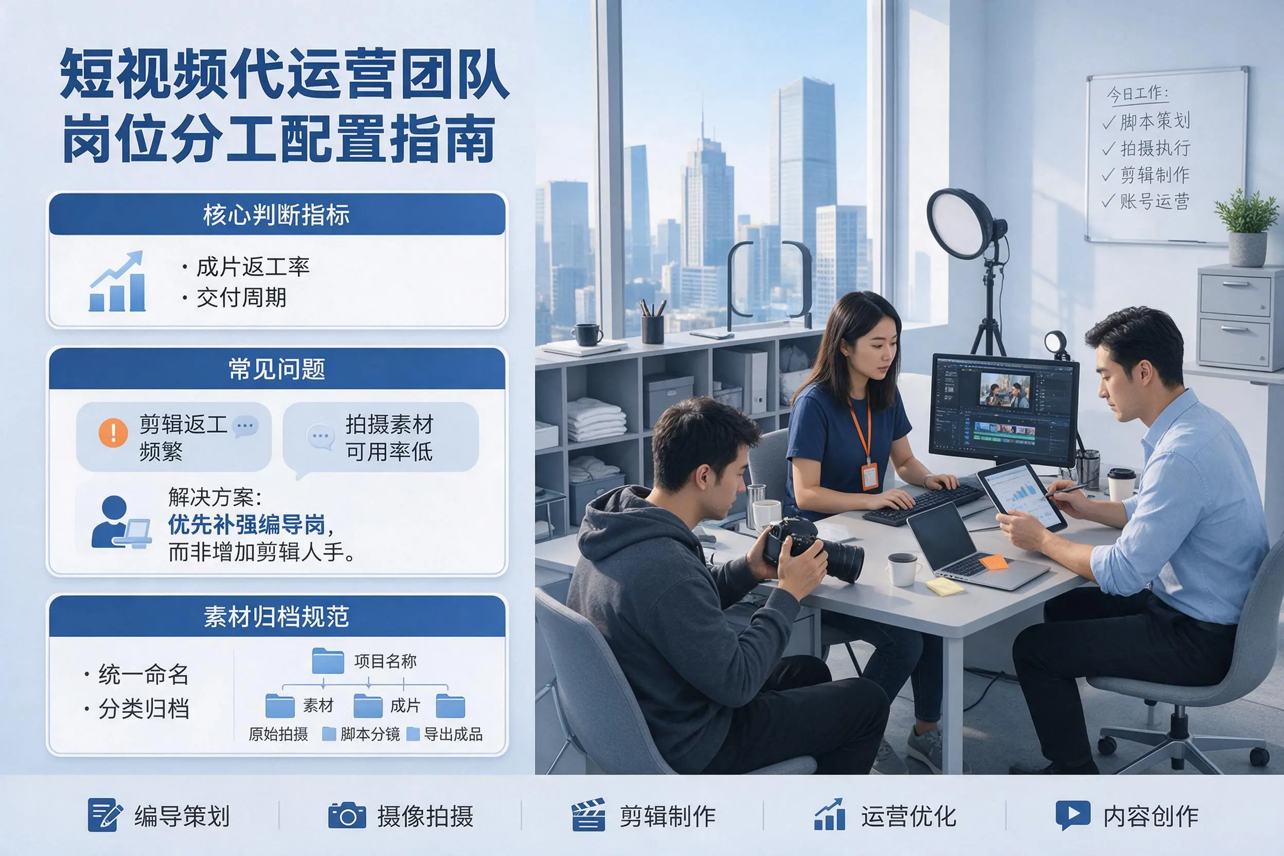 短视频代运营团队如何配置?巴中企业岗位分工科普说明