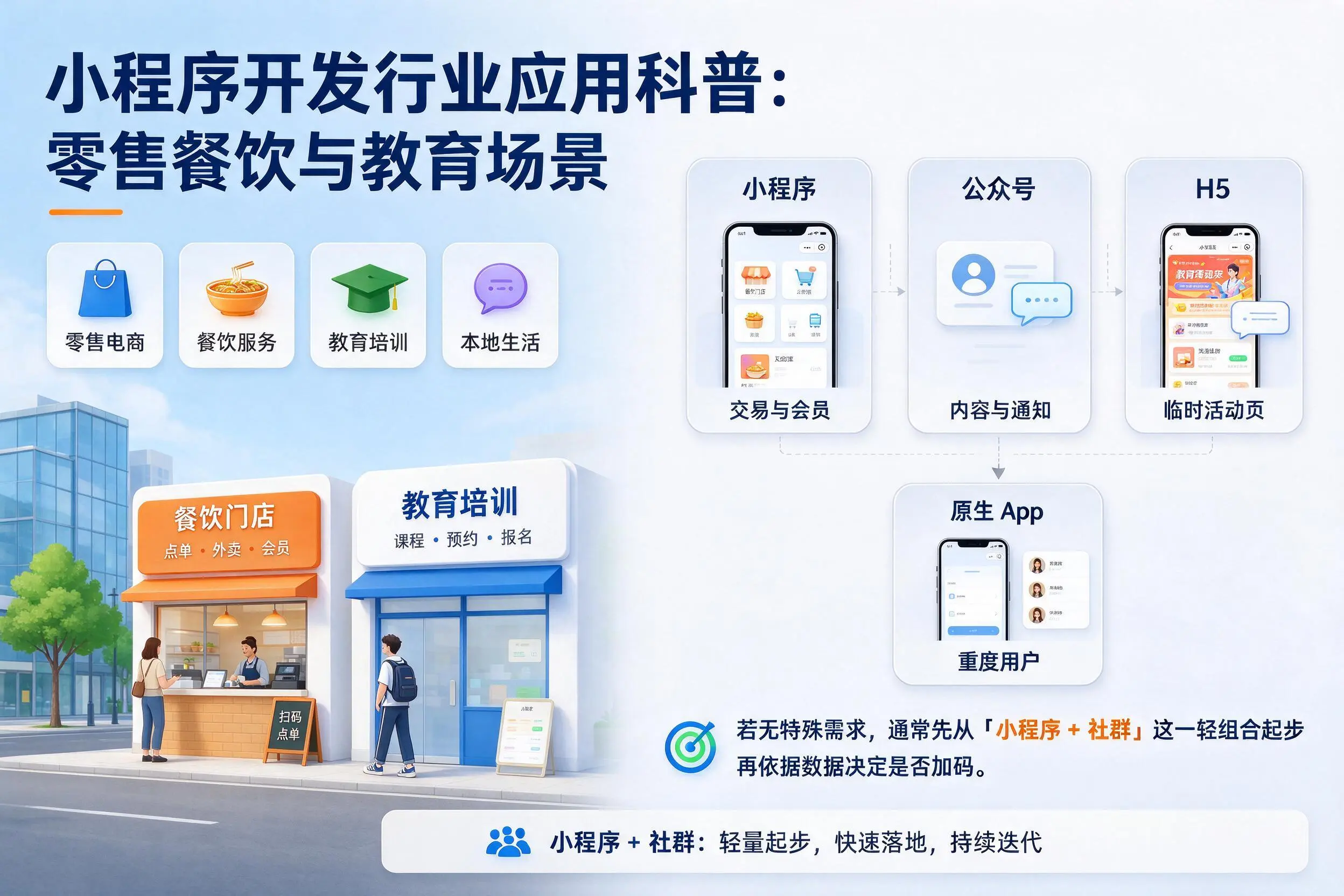 巴中小程序开发行业应用科普：零售餐饮与教育场景